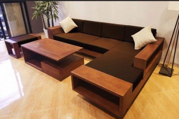 Sofa chữ L bằng gỗ hiện đại giúp tạo không gian sống ưu Việt